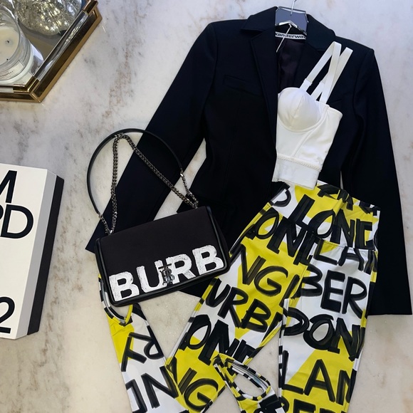 Burberry Graffiti Stirrups Leggings in Yellow + Black - Picture 1 of 16